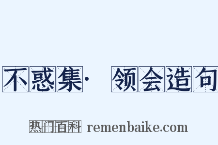 不惑集·领会造句是什么意思的图片